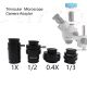 Trinocular microscope camera 1X 1/3 1/2 0.4x CTV interface adapter for SZM45T1 SZM45T2