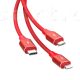 3 in 1 nylon braided data 3A fast speed data charging cable #Pisen