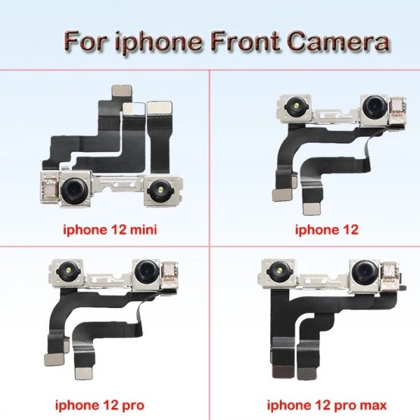 09b97c8a-9be2-4543-bc9d-1b590680af79 Front Camera For iPhone 12 mini 12 pro MAX Front Camera Flex Cable With Cam Plastic Ring Holder Proximity Sensor Facing