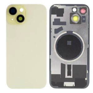 Back Cover Glass With Back Panel Frame and Camera Cover and Magnet for iPhone 15 / 15Plus - Image 3
