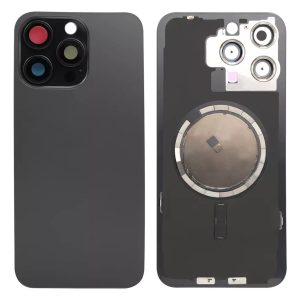 Back Cover Glass With Back Panel Frame and Camera Cover and Magnet for iPhone 15Pro / 15ProMax - Image 3