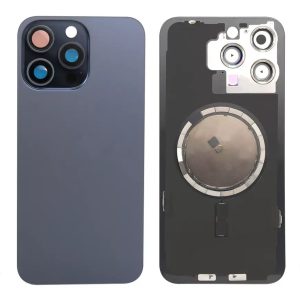Back Cover Glass With Back Panel Frame and Camera Cover and Magnet for iPhone 15Pro / 15ProMax - Image 4