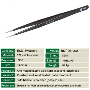Anti-static Tweezers /BEST BST-201ESD