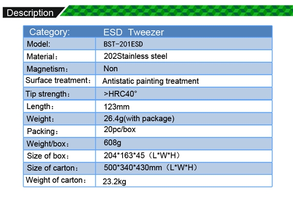 Anti-static Tweezers /BEST BST-201ESD