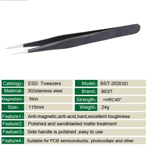 Anti-static Tweezers /BEST BST-202ESD