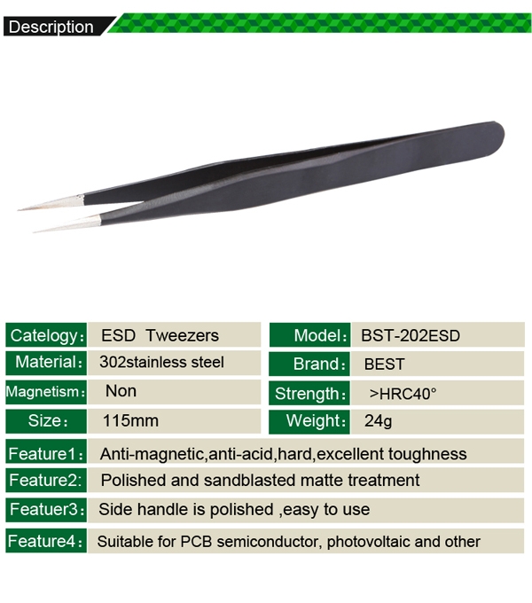 Anti-static Tweezers /BEST BST-202ESD
