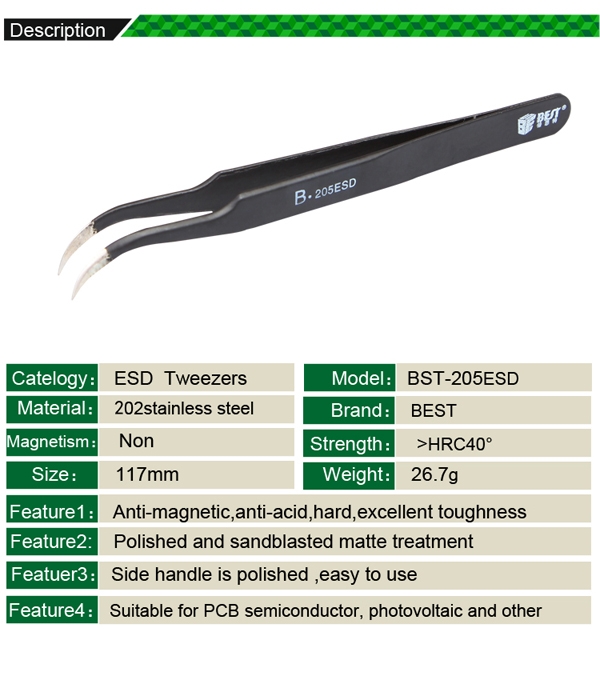 Anti-static Tweezers /BEST BST-205ESD