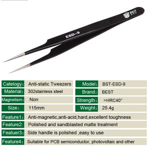Anti-static Tweezers /BEST BST-ESD-9