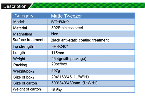 Anti-static Tweezers /BEST BST-ESD-9