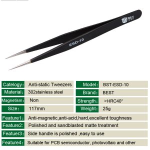 Anti-static Tweezers /BEST BST-ESD-10