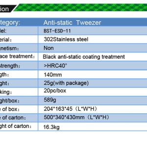 Anti-Static Fine Tip Straight Tweezers /BEST BST-ESD-11 - Image 8