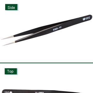 Anti-Static Sharp Straight Tweezers /BEST BST-ESD-12 - Image 5