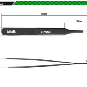 Anti-Static Super Fint Tip Straight Tweezers /BEST BST-ESD-13