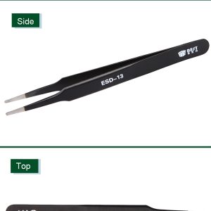 Anti-Static Super Fint Tip Straight Tweezers /BEST BST-ESD-13