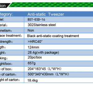 Anti-static Tweezers /BEST BST-ESD-16 - Image 5
