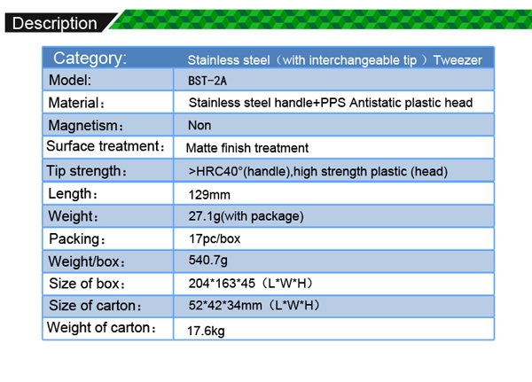 Anti-Static Tweezers /BEST BST-2A
