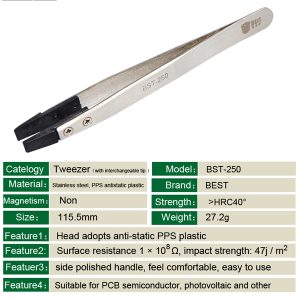 Anti-Static Tweezers /BEST BST-250 - Image 5