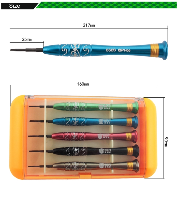 5 pcs All purpose electronic tools for iPhone Samsung HTC Nokia etc / BEST BST-668S