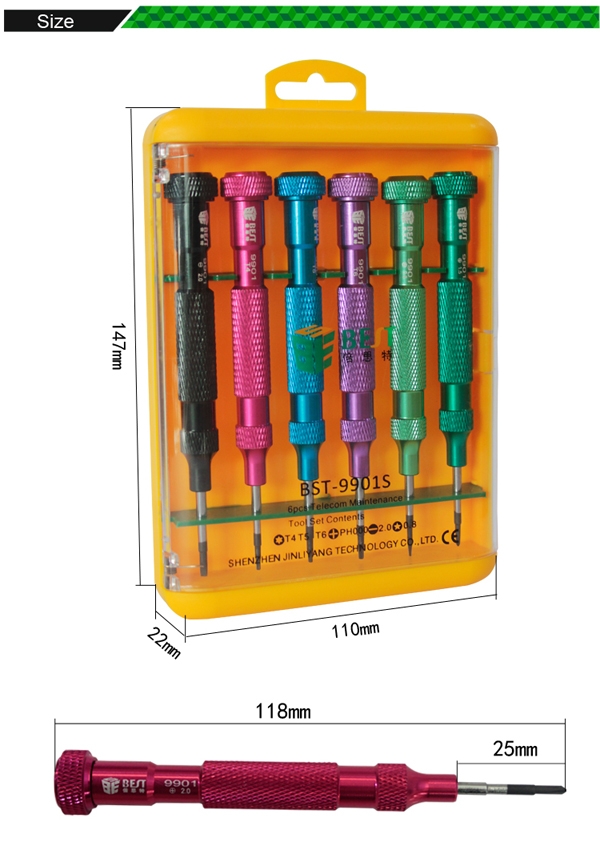 6pcs Electronic tools Screwdriver Set /BEST BST-9901S