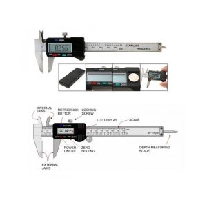 LCD Electronic Digital Gauge Stainless Vernier Caliper 150mm 6 inch Micrometer