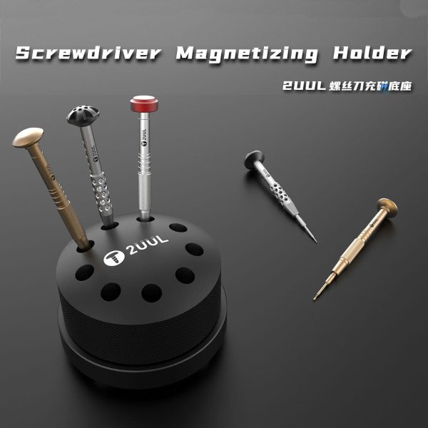 Multifunctional Aluminum Alloy 9-Hole Screwdriver Storage Rack For Mobile Phone Repair Tool Screwdriver Rotating