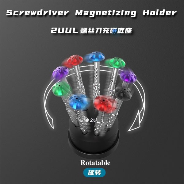 Multifunctional Aluminum Alloy 9-Hole Screwdriver Storage Rack For Mobile Phone Repair Tool Screwdriver Rotating
