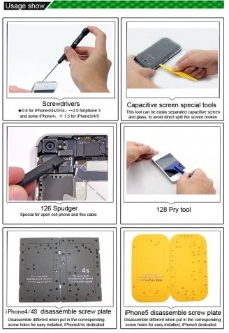 10 in 1 BST-605 Tool Kit Disassemble Opening Tools For iPhone 4 4G 4S 5 5C 5G 5S