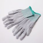 5 Pairs/lot PU coated anti-static and wear-resistant carbon fiber gloves