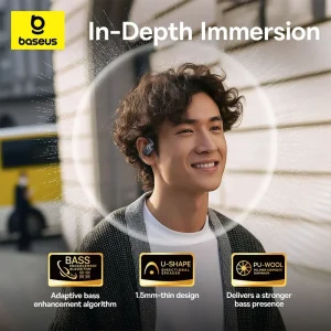 Wireless Earbuds Open-Ear Sports Baseus Eli 2i Fit Open-Ear Earphones True Wireless Bluetooth 6.0 Ear Hooks Headphones IPX5 Waterproof Sports Earbuds Bass Boost - Image 3