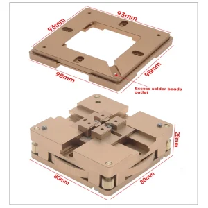80mm/90mm Aluminium Alloy BGA Reballing Station Kit 90*90mm BGA Reballing Station with 10/PCS BGA Universal Stencil Solder Balls - Image 3