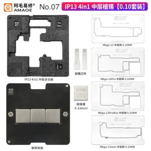 AMAOE 6 IN 1 Middle layer reballing stencil station kits for iphone X XS XSMAX 11 12 13 11Pro/Max - Image 3