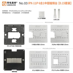 AMAOE 6 IN 1 Middle layer reballing stencil station kits for iphone X XS XSMAX 11 12 13 11Pro/Max - Image 6