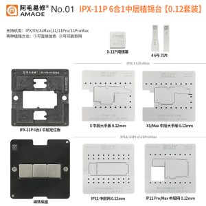 AMAOE 6 IN 1 Middle layer reballing stencil station kits for iphone X XS XSMAX 11 12 13 11Pro/Max - Image 8