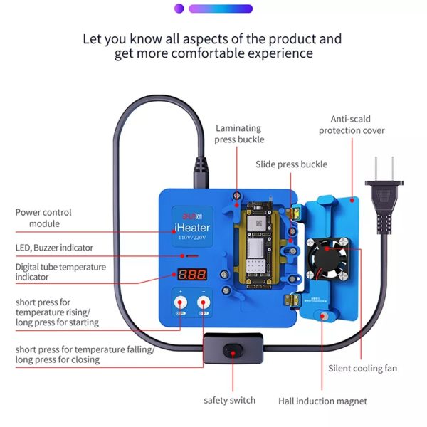 JC iHeater FACE ID Pre-heating Station Thermostat Platform Plate for iPhone X-13 Pro Max Motherboard Fixture