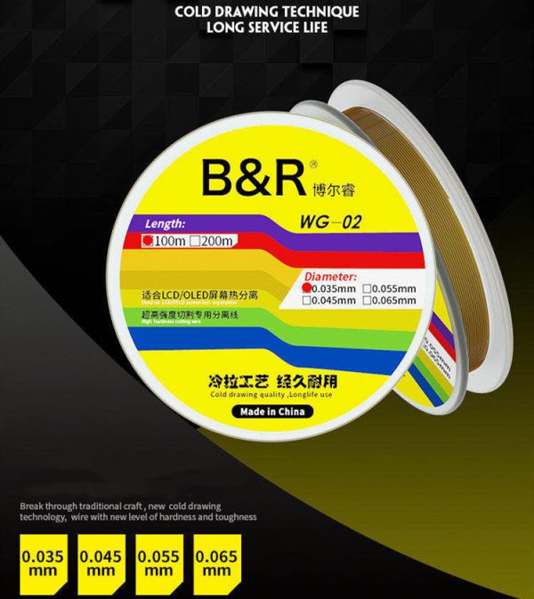 Cold Drawing Alloy Wire Cutting Wire for Separating Mobile Screen Panel LCD # B&R WG-02