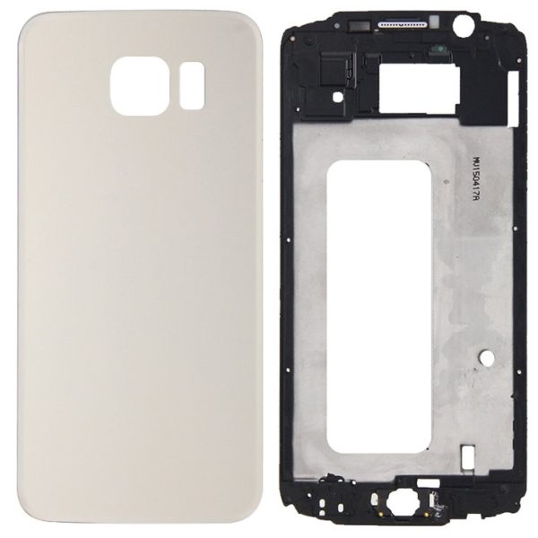 Cover Case Front Housing LCD Frame Bezel Plate + Battery Back Cover Replacement for Samsung Galaxy S6 G920