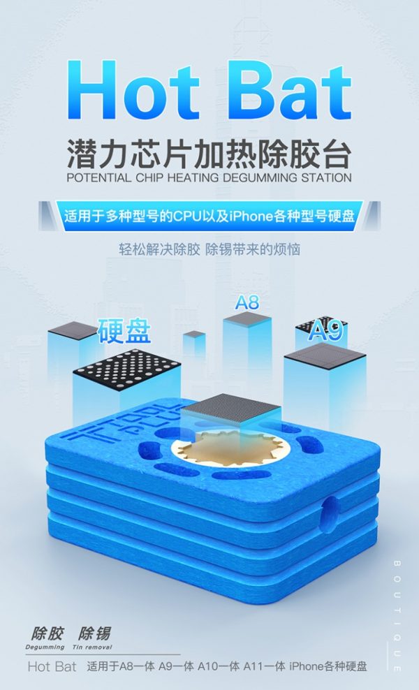 QIANLI Bat-LP550 MINI Heating Fixed Derubber Table For iPhone A8 A9 A10 A11 CPU NAND HDD IC Positioning fixture for degumming