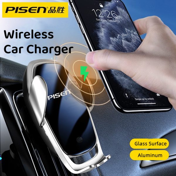 PisenWireless Car Charger 15W Fast Charging Car Charger Auto IR Sensor Car Phone Holder