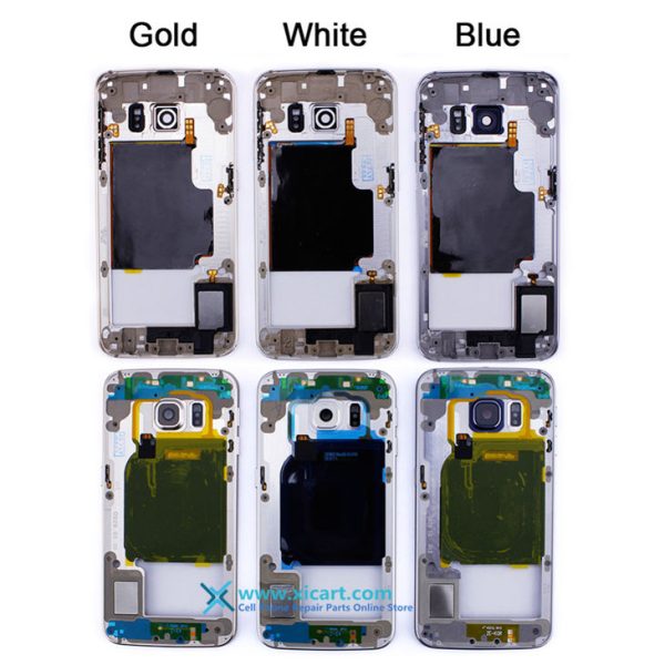 For Samsung Galaxy S6 Edge Back Mid Middle Frame Rear Housing Cover Bezel S6edge Replacement part repair parts