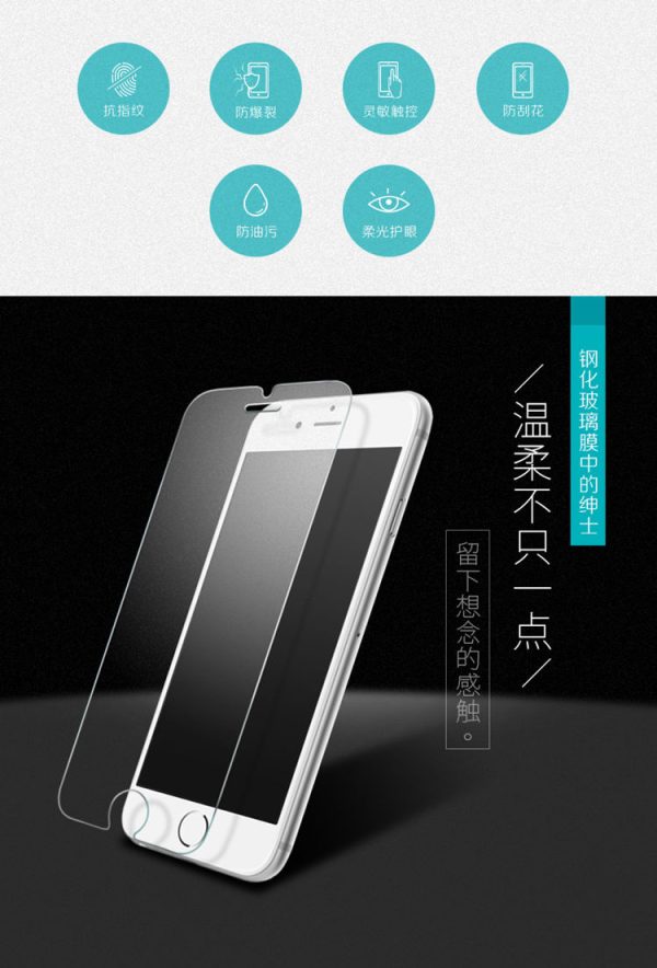 Non-Full Coverage Frosted Tempered GLass 0.26mm For iPhone 6-11Pro (Etched)