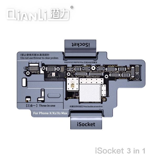 h3363561c51864c5b93cd684359ea6cc9f QIANLI iSocket for iPhone x xs / xs max motherboard test fixture For double-deck motherboard Function Tester