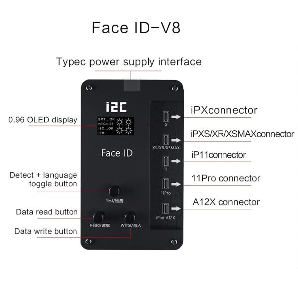 i2C IFace-V8 Face Dot Matrix Projection Repair Dot Projector For iPhone X-12Pro max Face ID Repair Replace Dot Matrix Cable