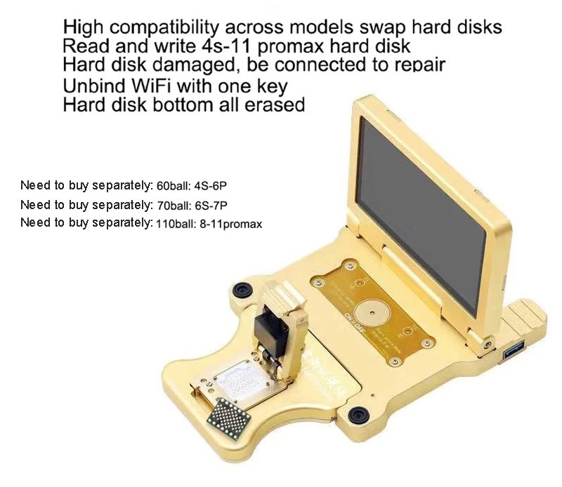 WL PRO 8000 NAND Programmer for IPHONE 4 5 6 7 8 PLUS X 11 PROMAX Battery Photosensitive Headset Data Line Tester #WL