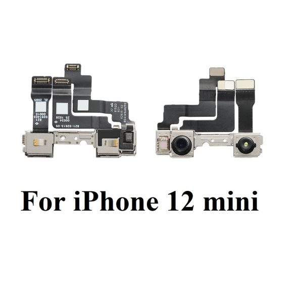 Front Camera For iPhone 12 mini 12 pro MAX Front Camera Flex Cable With Cam Plastic Ring Holder Proximity Sensor Facing