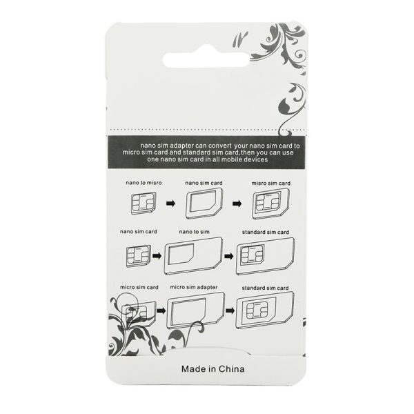 Nano SIM Card Adapter 4 in 1 micro sim adapter with Eject Pin Key Retail Package #Noosy