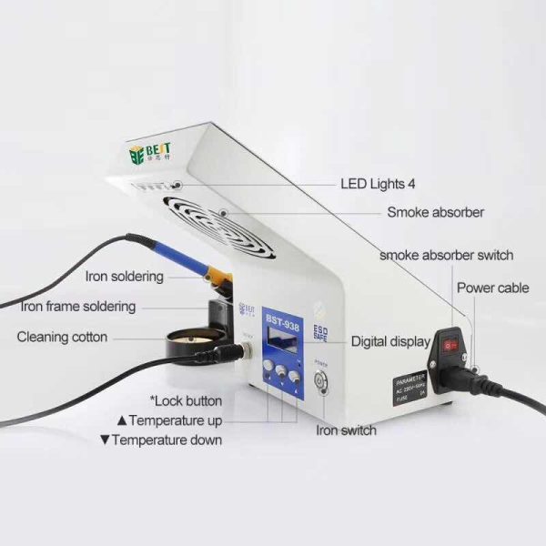 Soldering Station With Smoke Absorber Fan #BEST BST-938