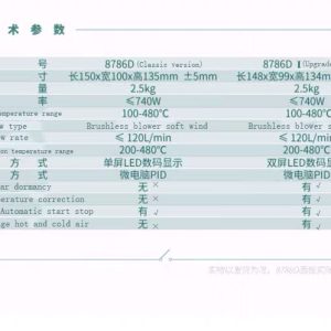 Hot Air Gun / Constant Temperature Soldering iron 2 in 1 Digital display PID Station  /YIHUA YH-8786D - Image 7