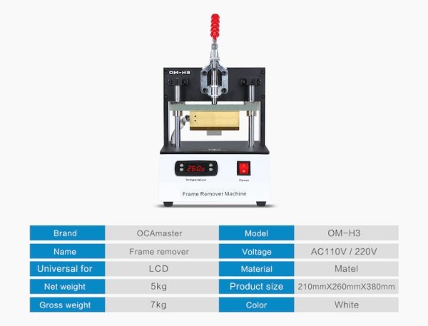 Newest iPhone Frame Bezel Removal Remover Machine #OCAmaster OM-H3