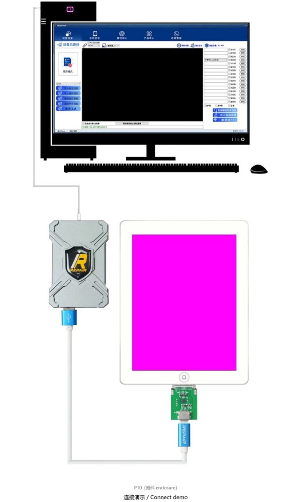 iRepair P10 DFU BOX for iPhone 6 7 8 X Serial Number Read Write One-Click Unpack WiFi and All Other Syscfg Data No