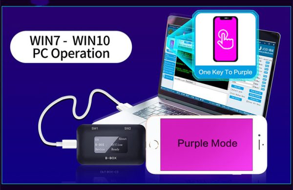 JC B-BOX C3 DFU Box Window DCSD Cable For IOS A7-A11 One Key Purple Mode for iPhone & iPad Unlock WIFI Modify NAND Syscfg